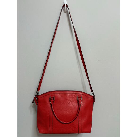 Gucci Red Britt Dome pebbled Satchel GG Leather Large Authentic with duster bag - Picture 12 of 13